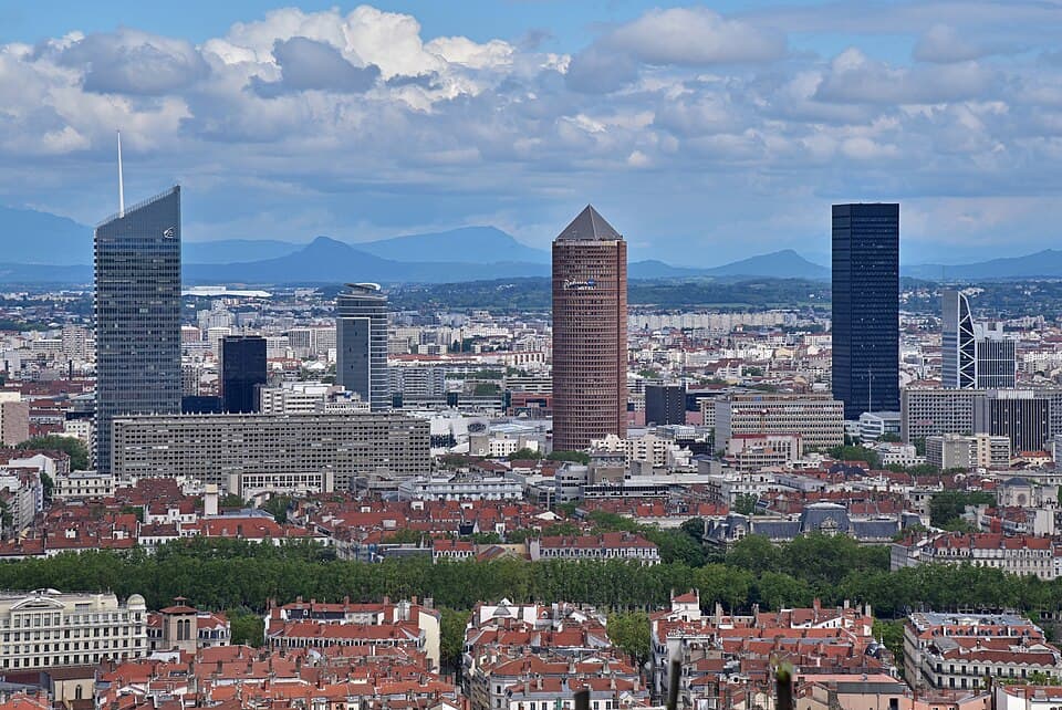 La skyline du quartier d'affaires de la Part-Dieu à Lyon