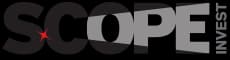 Logo Scope Invest : le mot Scope suivi de la mention Invest
