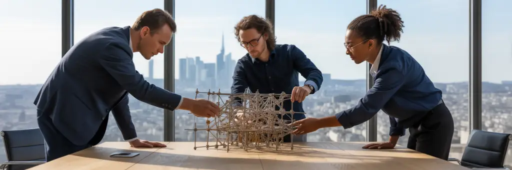 Équipe autonome construisant sa solution IA.