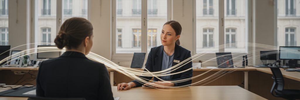 Agent de support client aidé par le NLP en France.