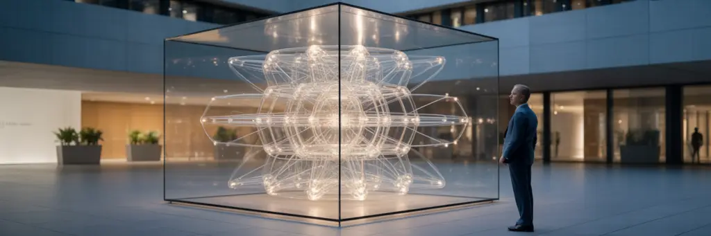 Manager observant un modèle d'IA transparent.